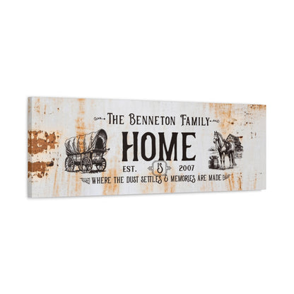 ~Vintage Wagon Home~ Personalized Canvas Wall Art