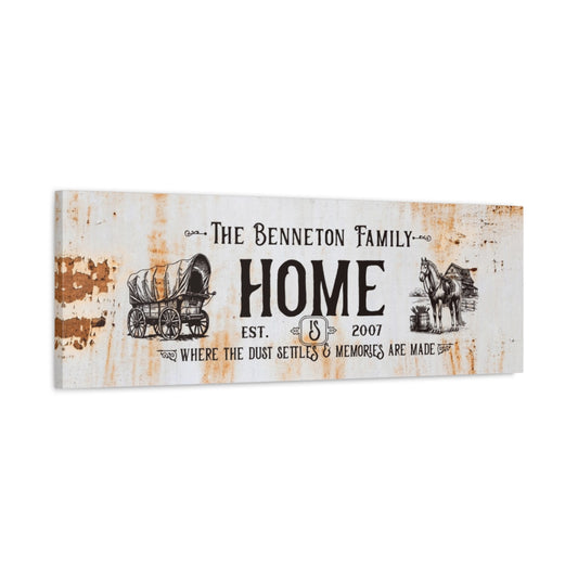 ~Vintage Wagon Home~ Personalized Canvas Wall Art