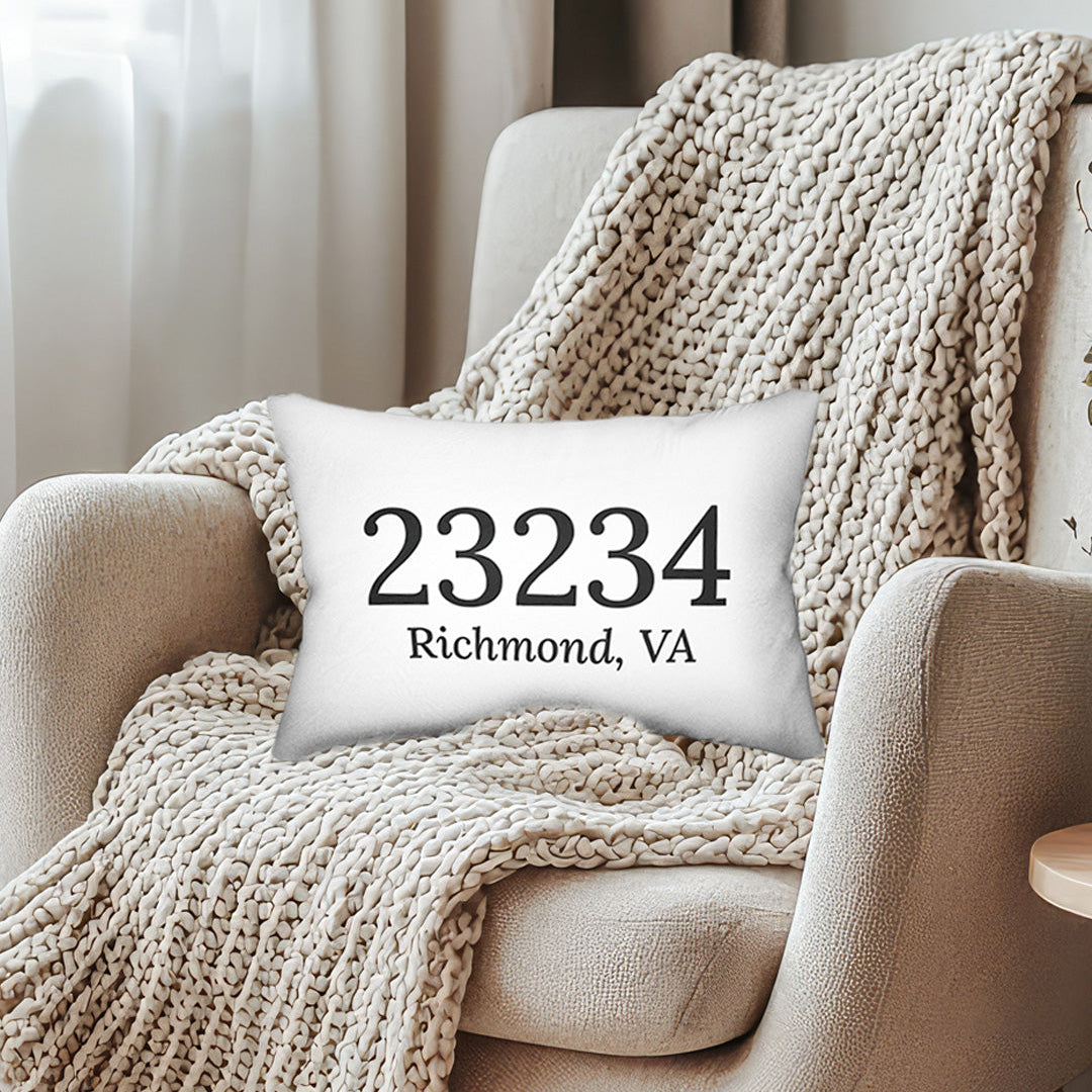 Personalized Zip Code Lumbar Pillow