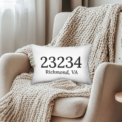 Personalized Zip Code Lumbar Pillow